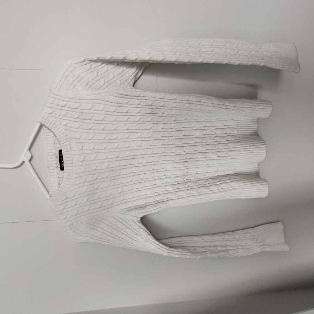 White Cable Knit Sweater